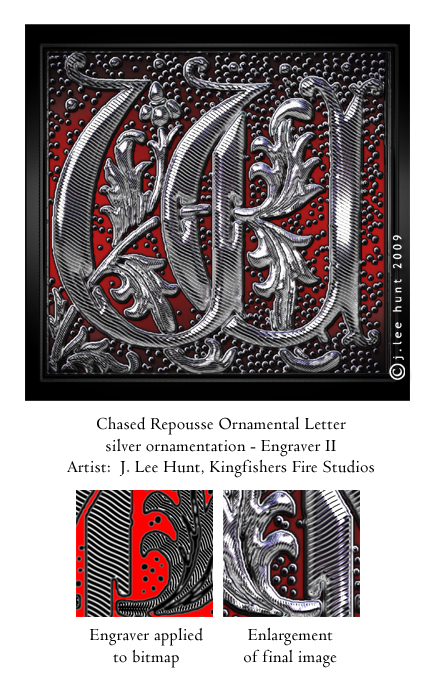 Chased Repousse Ornamental Letter