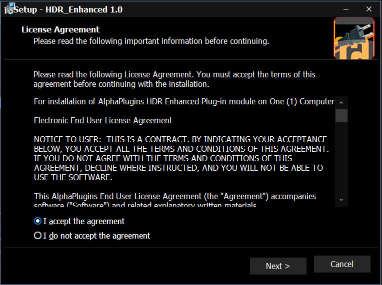 Install HDR Enhanced plug-in