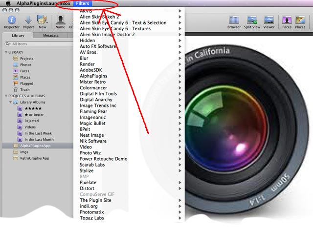 Photoshop plug-ins to Aperture