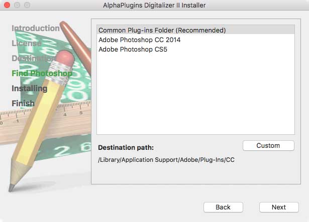 Macintosh installation. Find a Photoshop location